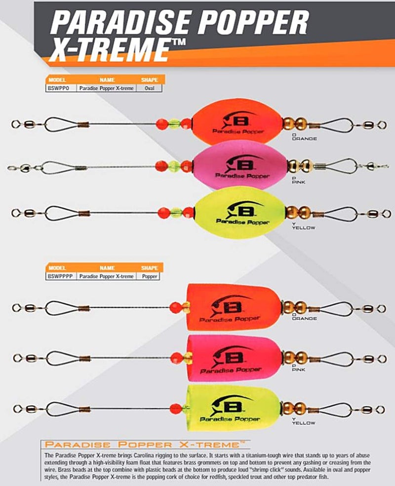 BOMBER Salt Water Paradise Popper Xtreme Jigs, Oval Yellow - Image 2